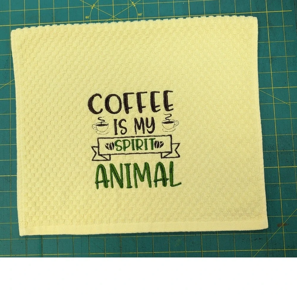Coffee Is My SPIRIT Animal Kitchen Bath Bar Tea Hand Towel Great Gift Idea!